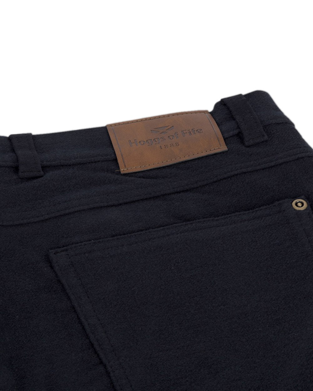 Navy Coloured Hoggs of Fife Monarch II Moleskin Jeans on white background #colour_navy