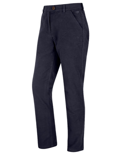 Navy Coloured Hoggs of Fife Monarch II Moleskin Trousers on white background #colour_navy