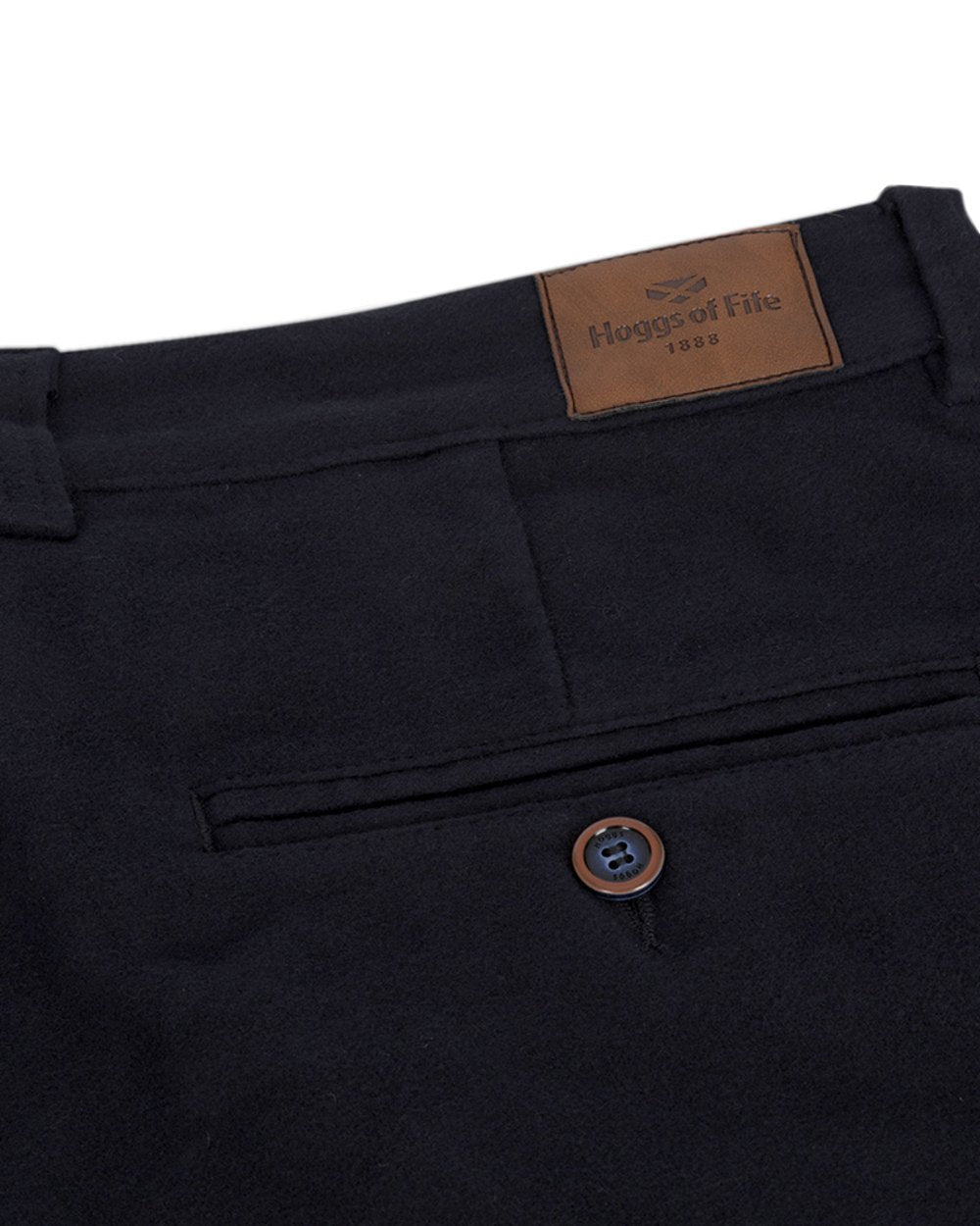 Navy Coloured Hoggs of Fife Monarch II Moleskin Trousers on white background #colour_navy