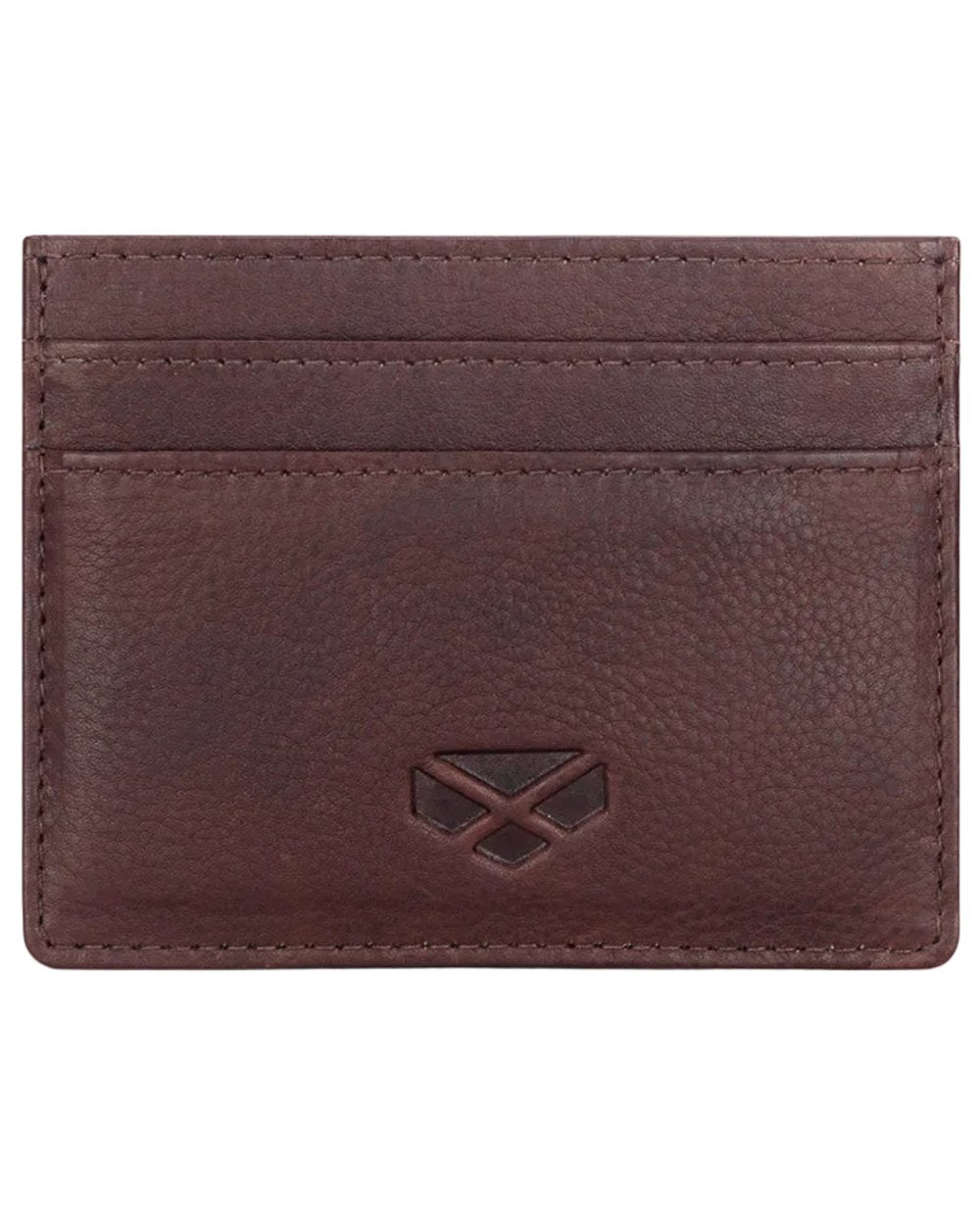 Conker Coloured Hoggs of Fife Monarch Leather Credit Card Holder on white background #colour_conker