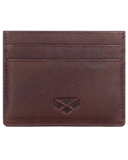 Conker Coloured Hoggs of Fife Monarch Leather Credit Card Holder on white background #colour_conker