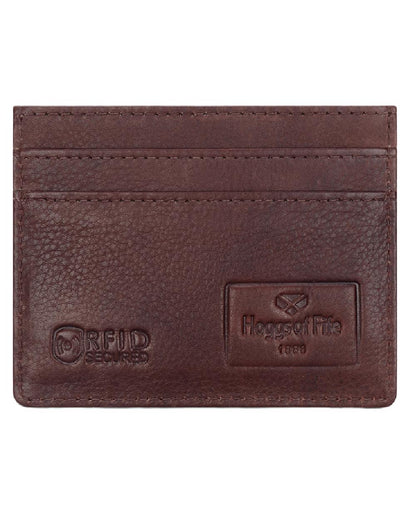 Conker Coloured Hoggs of Fife Monarch Leather Credit Card Holder on white background #colour_conker
