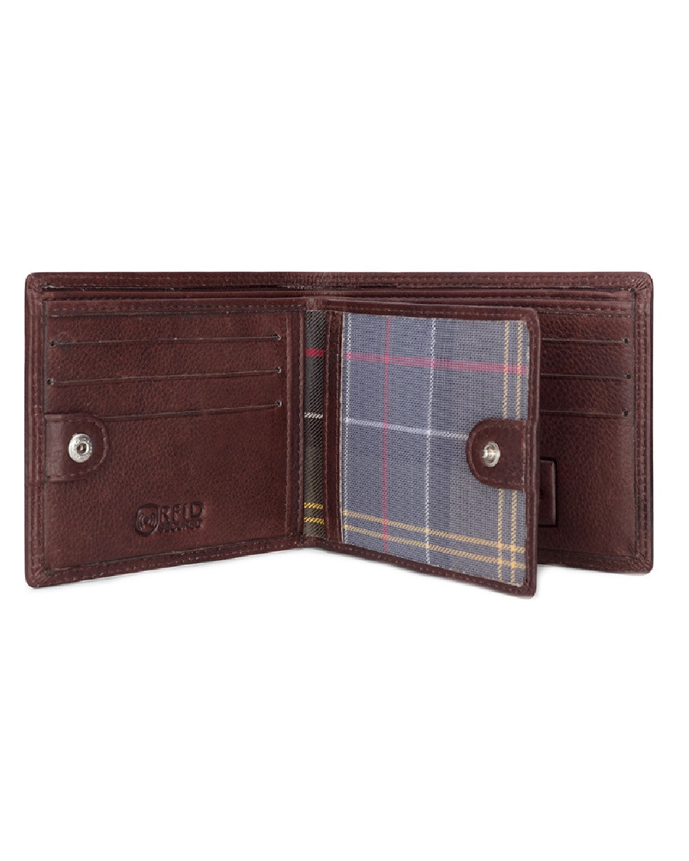 Conker Coloured Hoggs of Fife Monarch Leather Credit Card Wallet on white background #colour_conker