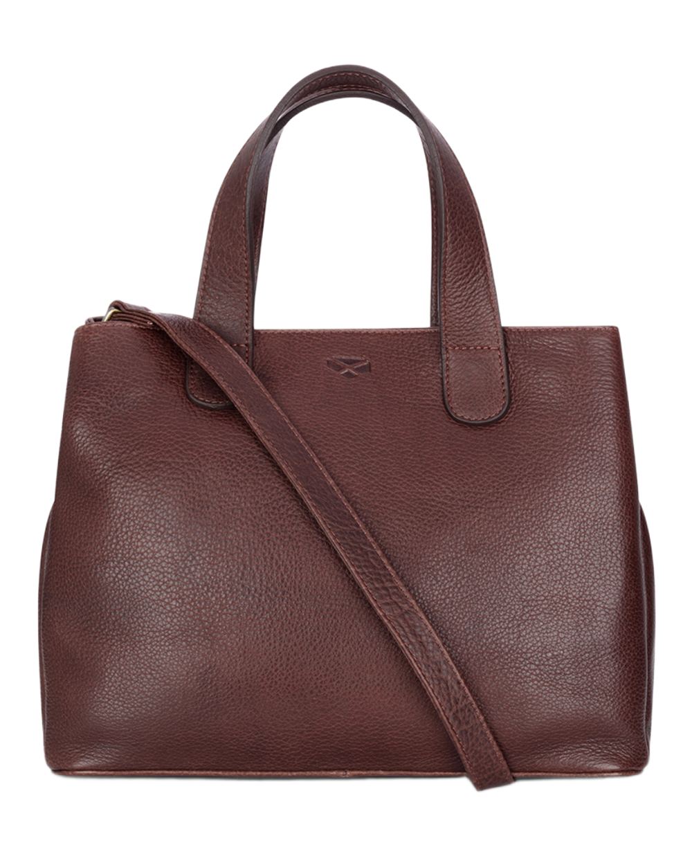 Conker Coloured Hoggs of Fife Monarch Leather Handbag on white background #colour_conker