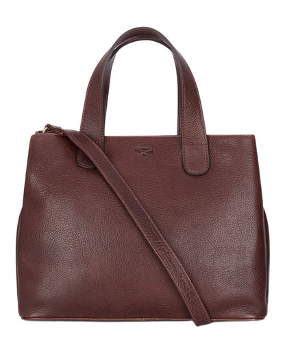 Conker Coloured Hoggs of Fife Monarch Leather Handbag on white background #colour_conker