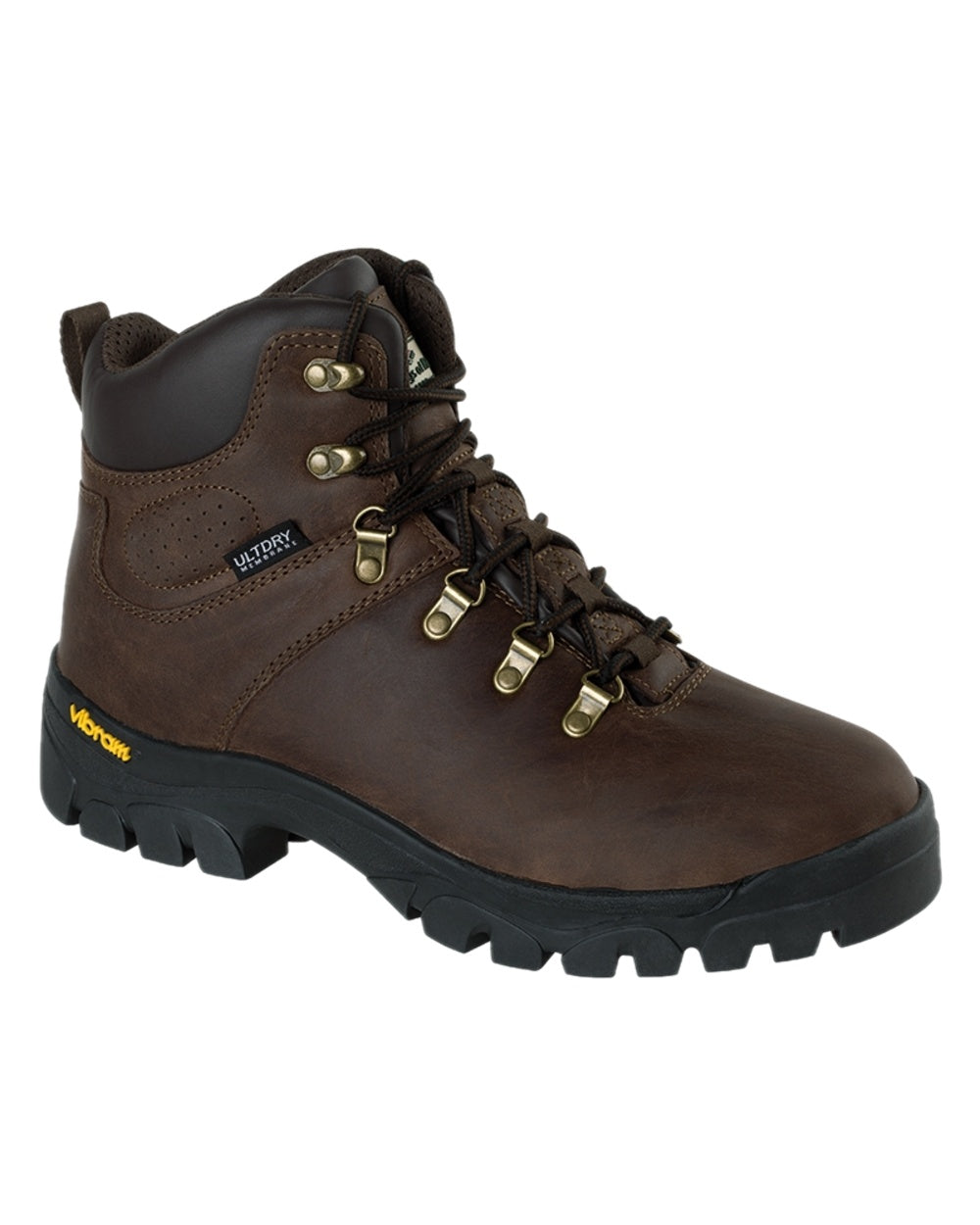 Brown Coloured Hoggs of Fife Munro Classic Leather Hiking Boots on white background #colour_brown