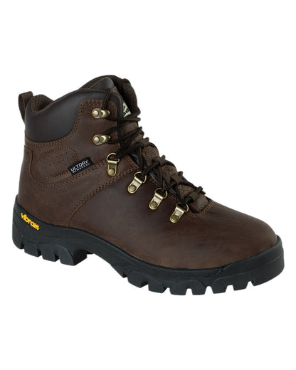 Brown Coloured Hoggs of Fife Munro Classic Leather Hiking Boots on white background #colour_brown