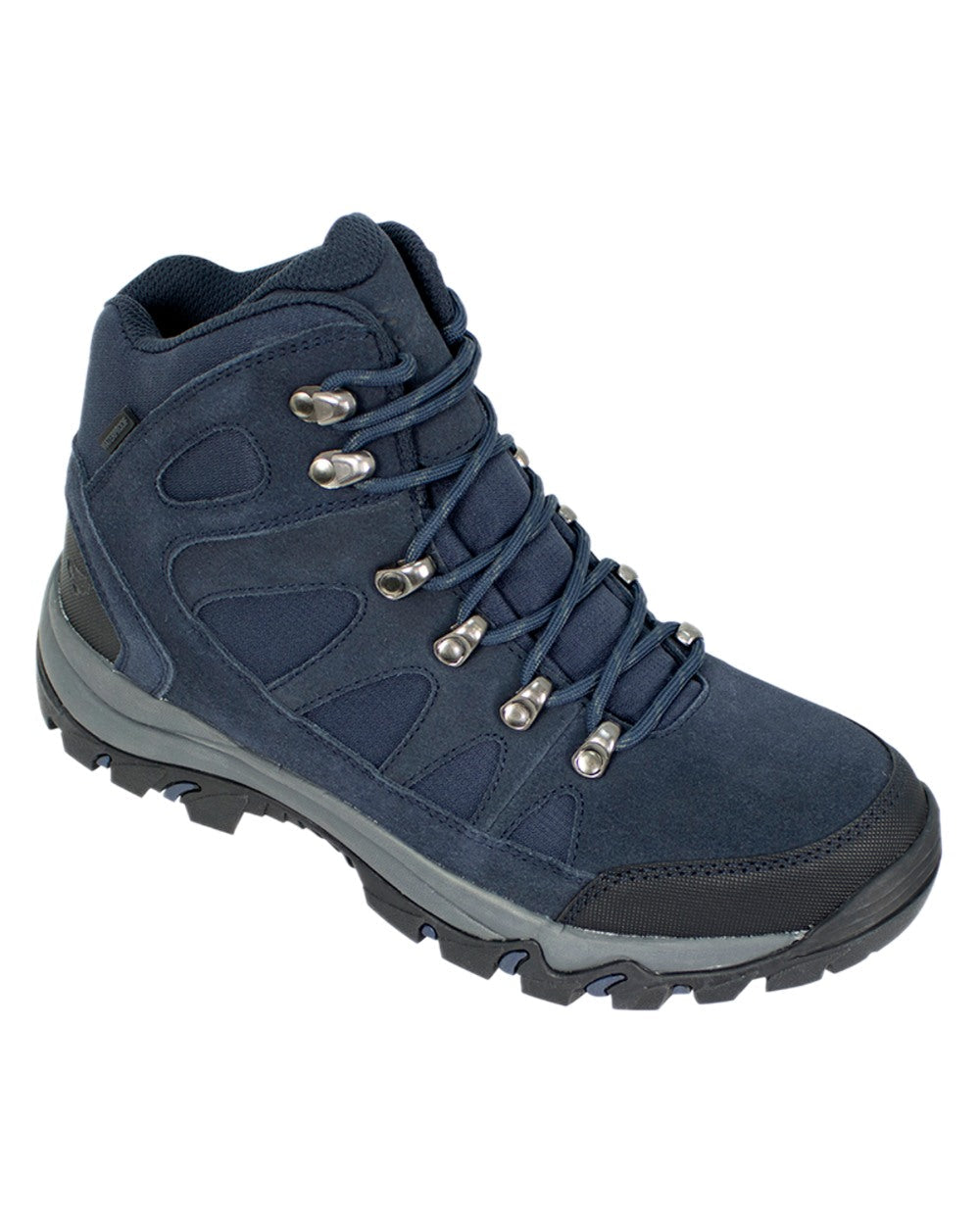 Navy Coloured Hoggs of Fife Nevis Waterproof Hiking Boots on white background #colour_navy