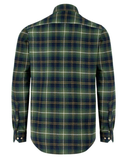 Green Check Coloured Hoggs of Fife Pitmedden Flannel Check Shirt on white background #colour_green-check
