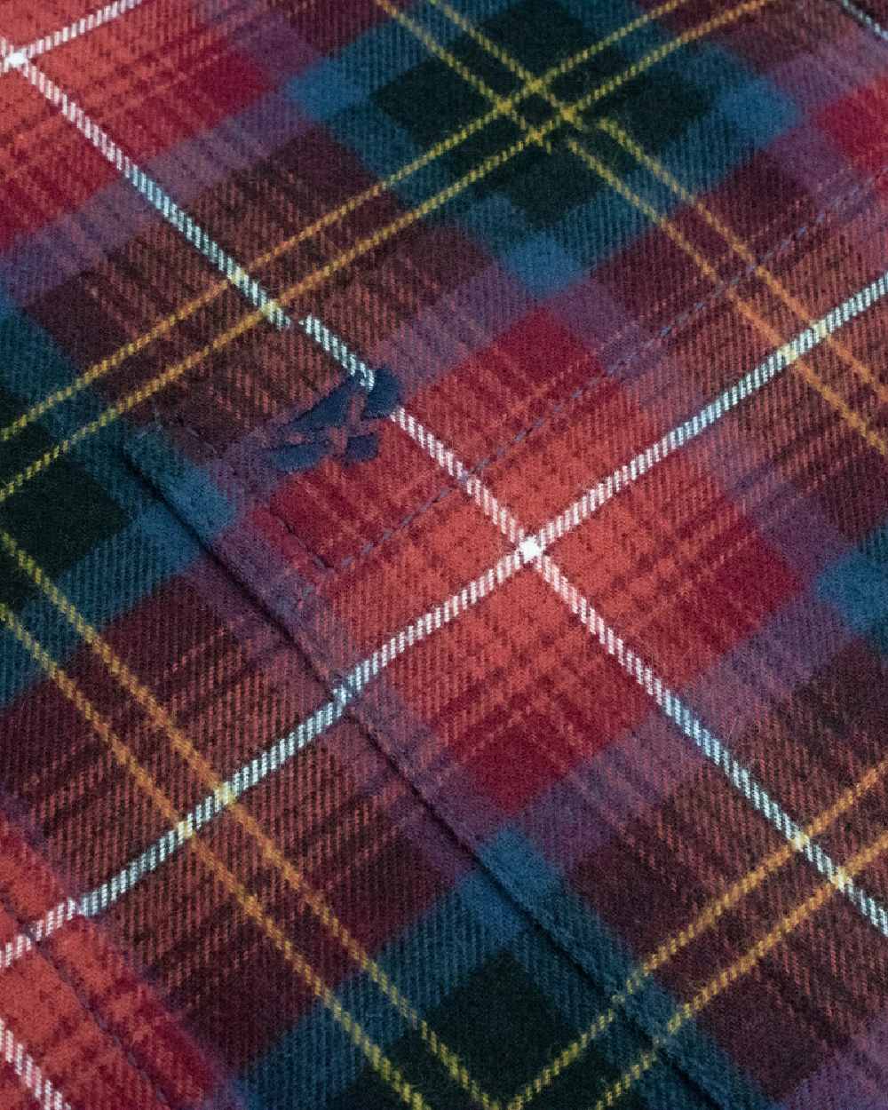 Rust Check Coloured Hoggs of Fife Pitmedden Flannel Check Shirt on white background #colour_rust-check