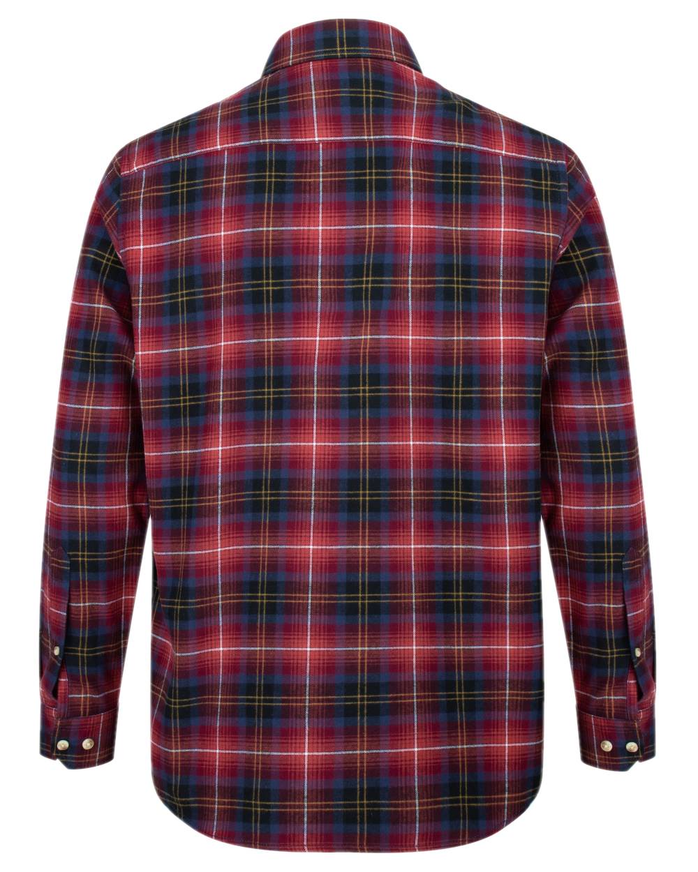 Rust Check Coloured Hoggs of Fife Pitmedden Flannel Check Shirt on white background #colour_rust-check