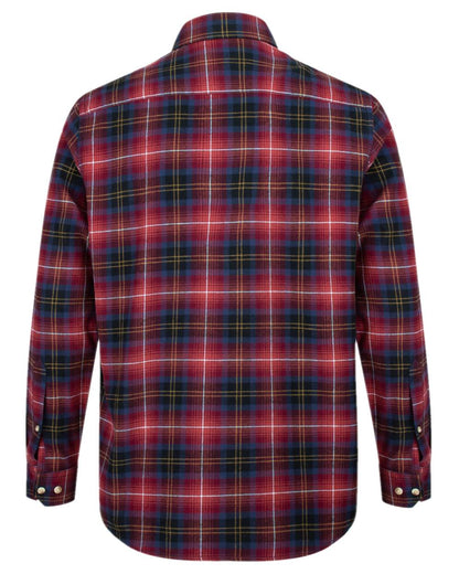 Rust Check Coloured Hoggs of Fife Pitmedden Flannel Check Shirt on white background #colour_rust-check