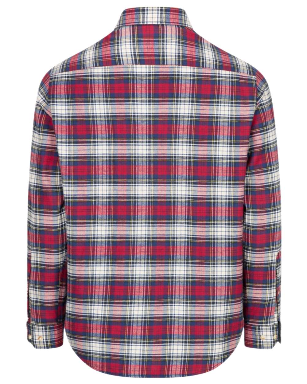 Red Tartan Check Coloured Hoggs of Fife Pitscottie Flannel Shirt on white background #colour_red-tartan-check