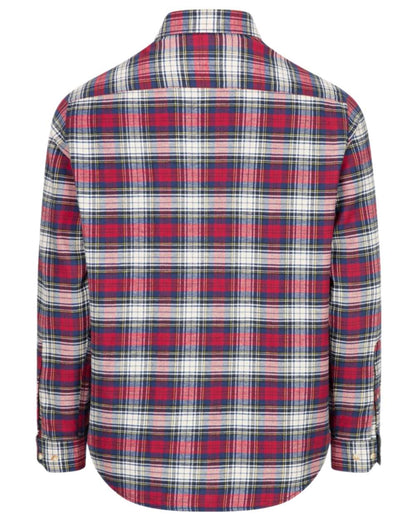 Red Tartan Check Coloured Hoggs of Fife Pitscottie Flannel Shirt on white background #colour_red-tartan-check