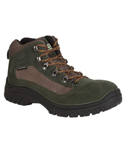 Fern Green Coloured Hoggs of Fife Rambler Waterproof Hiking Boots on white background #colour_fern-green