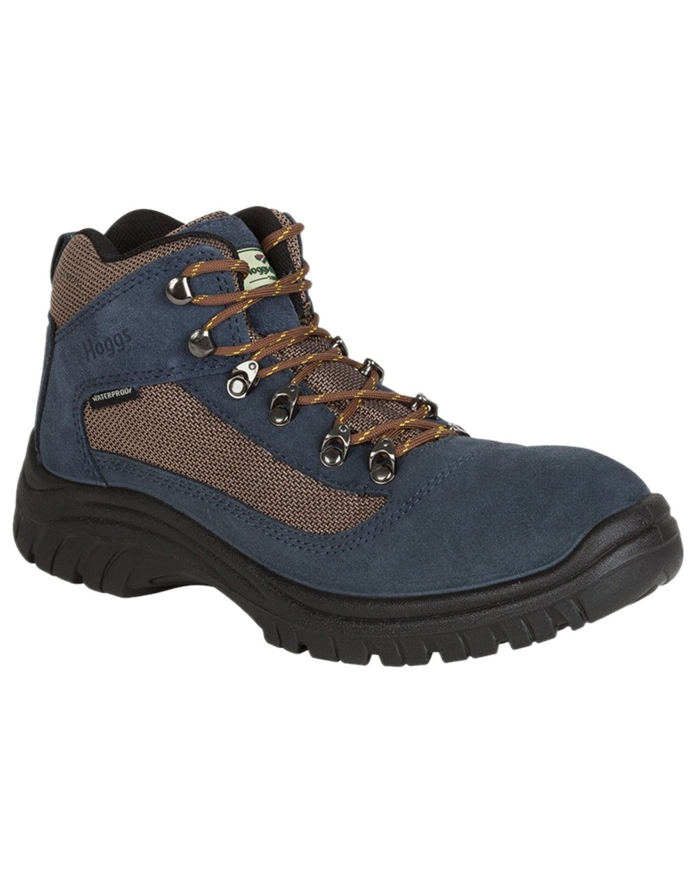 French Navy Coloured Hoggs of Fife Rambler Waterproof Hiking Boots on white background #colour_french-navy