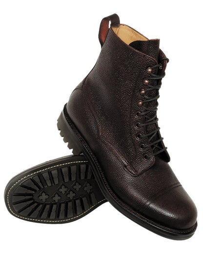 Dark Brown Coloured Hoggs of Fife Rannoch Veldtschoen Lace Boot on white background #colour_dark-brown
