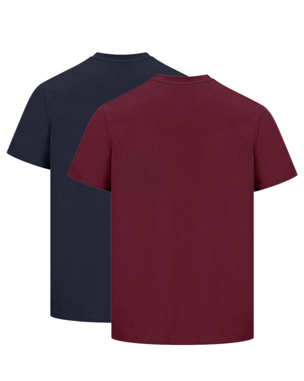 Midnight Merlot Coloured Hoggs of Fife Sandwood 2 Pack Cotton T-Shirts on white background #colour_midnight-merlot
