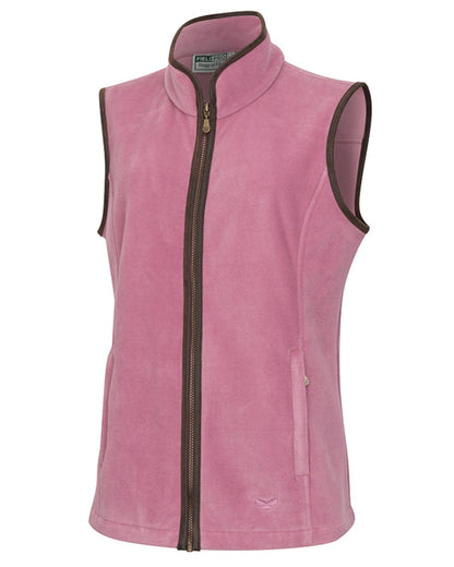 Dusty Pink Coloured Hoggs of Fife Stenton Ladies Fleece Gilet on white background #colour_dusty-pink