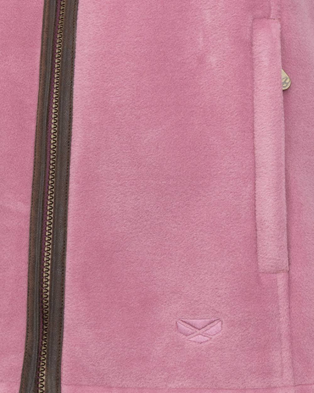Dusty Pink Coloured Hoggs of Fife Stenton Ladies Fleece Gilet on white background #colour_dusty-pink