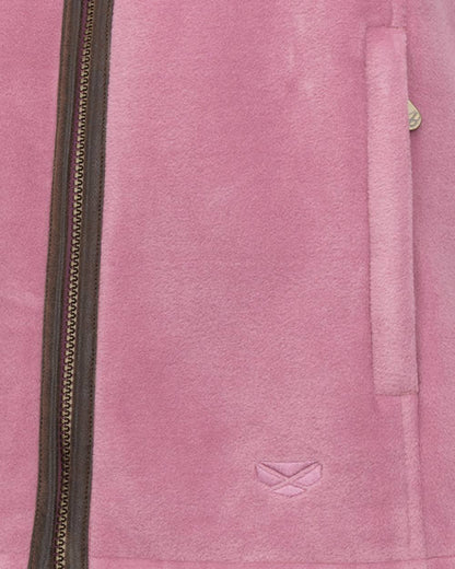 Dusty Pink Coloured Hoggs of Fife Stenton Ladies Fleece Gilet on white background #colour_dusty-pink
