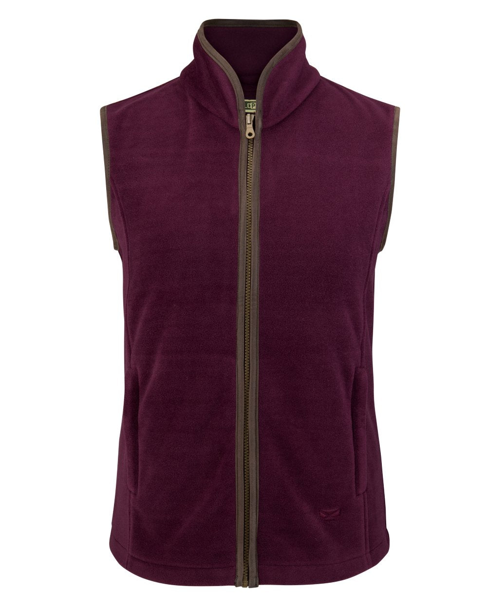 Merlot Coloured Hoggs of Fife Stenton Ladies Fleece Gilet on white background #colour_merlot