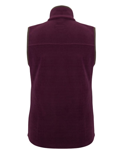 Merlot Coloured Hoggs of Fife Stenton Ladies Fleece Gilet on white background #colour_merlot