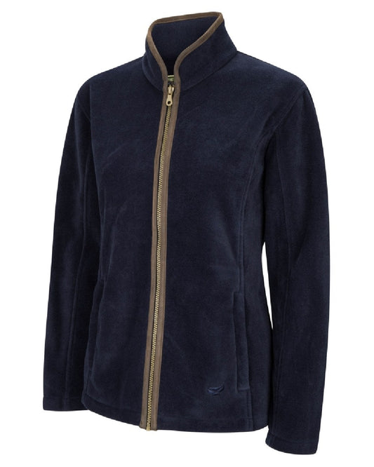 Navy Coloured Hoggs of Fife Stenton Ladies Fleece Jacket on white background #colour_navy
