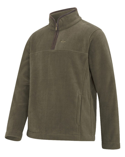 Lovat Coloured Hoggs of Fife Stenton Quarter Zip Fleece on white background #colour_lovat