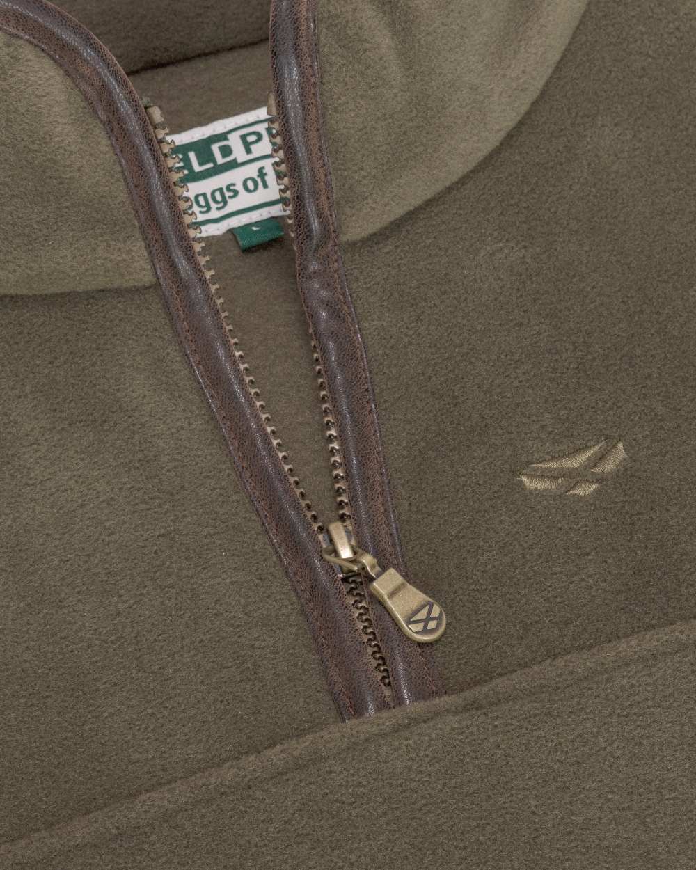 Lovat Coloured Hoggs of Fife Stenton Quarter Zip Fleece on white background #colour_lovat