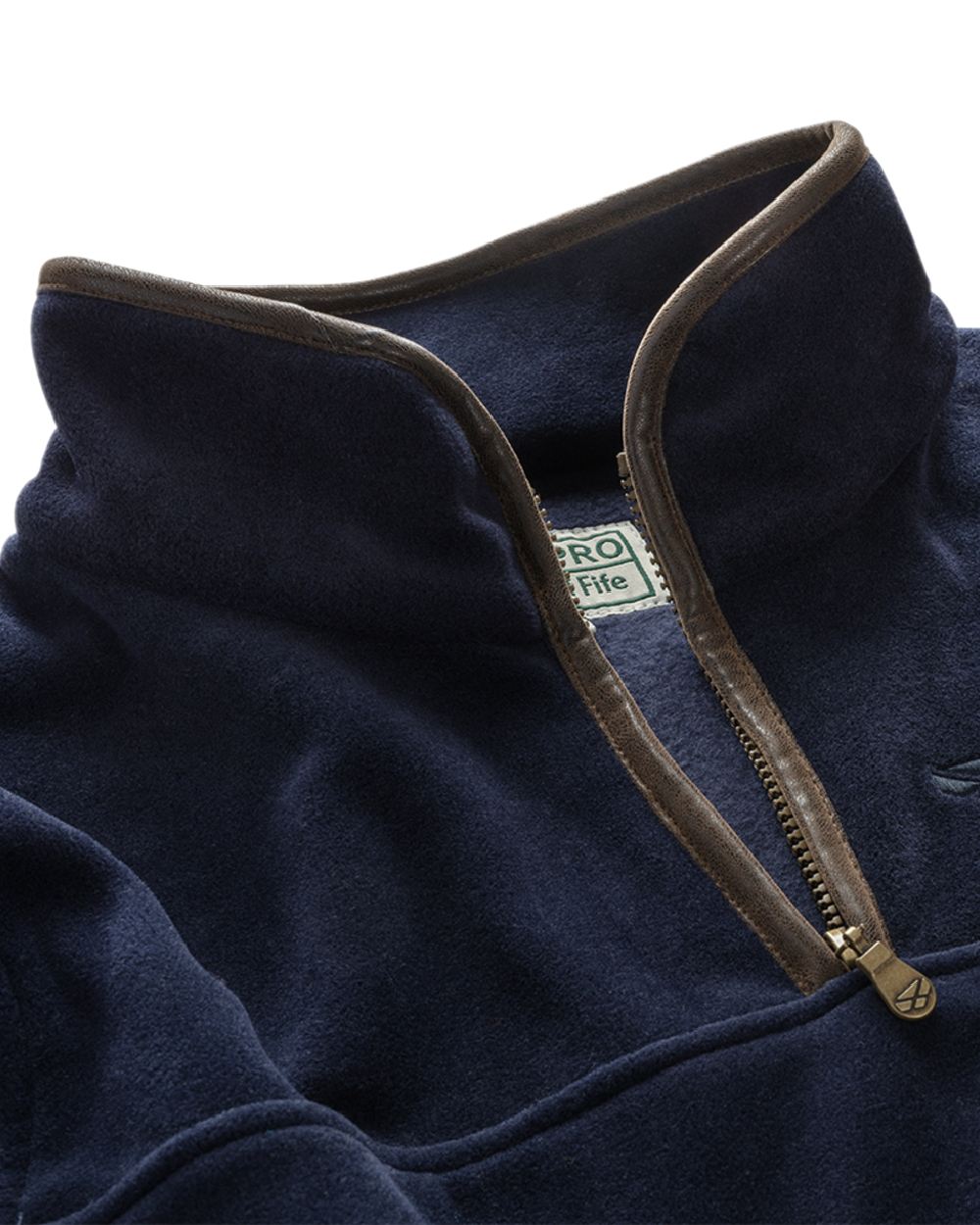 Midnight Navy Coloured Hoggs of Fife Stenton Quarter Zip Fleece on white background #colour_midnight-navy