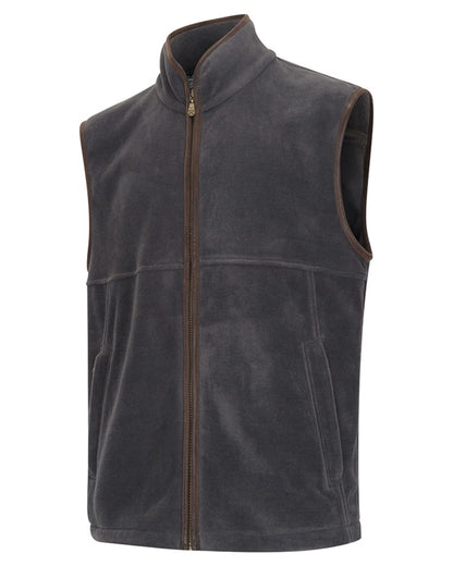 Charcoal Coloured Hoggs of Fife Stenton Technical Fleece Gilet on white background #colour_charcoal