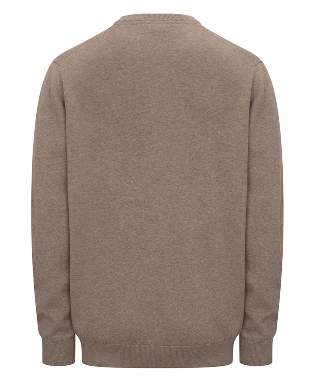 Biscuit Brown Coloured Hoggs of Fife Stirling II Long Sleeve Pullover on white background #colour_biscuit-brown