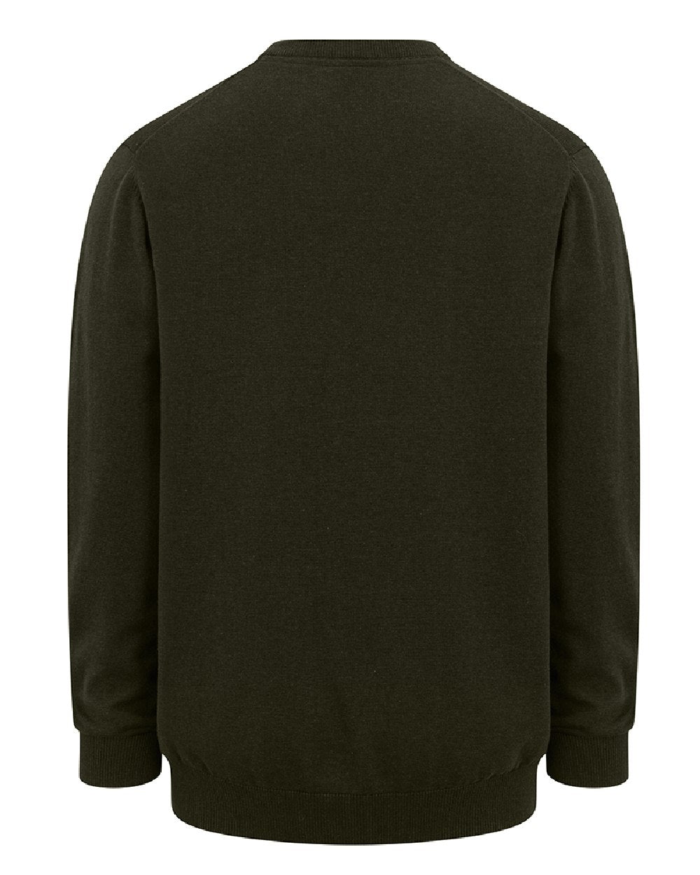 Fern Green Coloured Hoggs of Fife Stirling II Long Sleeve Pullover on white background #colour_fern-green