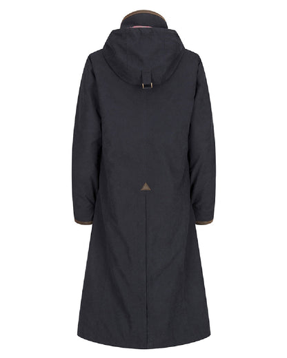 Navy Coloured Hoggs of Fife Struther Ladies Long Riding Coat on white background #colour_navy