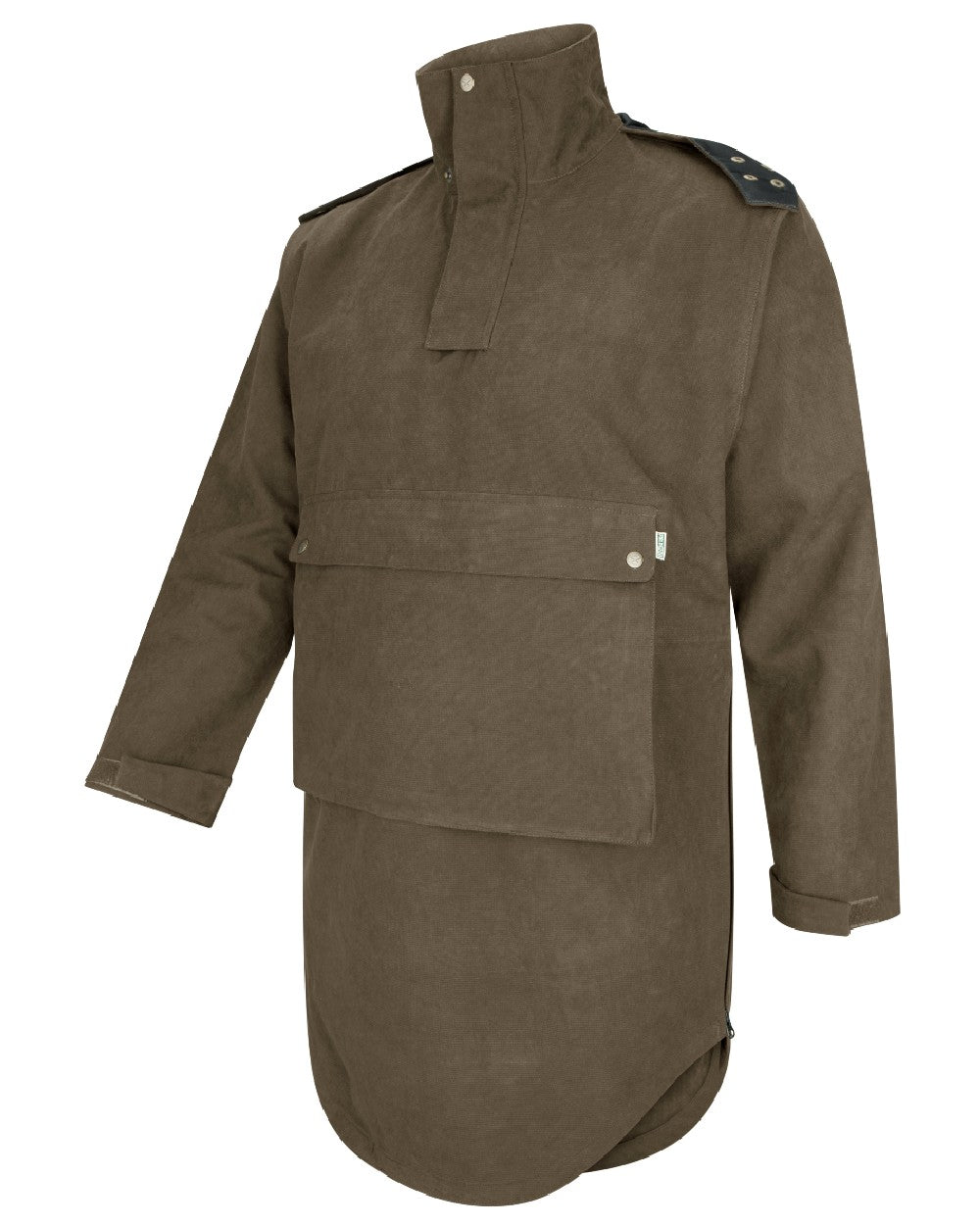 Dark Green coloured Hoggs of Fife Struther Trilaminate Long Waterproof Smock on white background #colour_dark-green