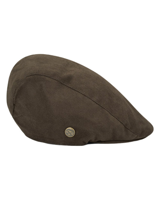 Dark Green coloured Hoggs of Fife Struther Waterproof Flat Cap on white background #colour_dark-green