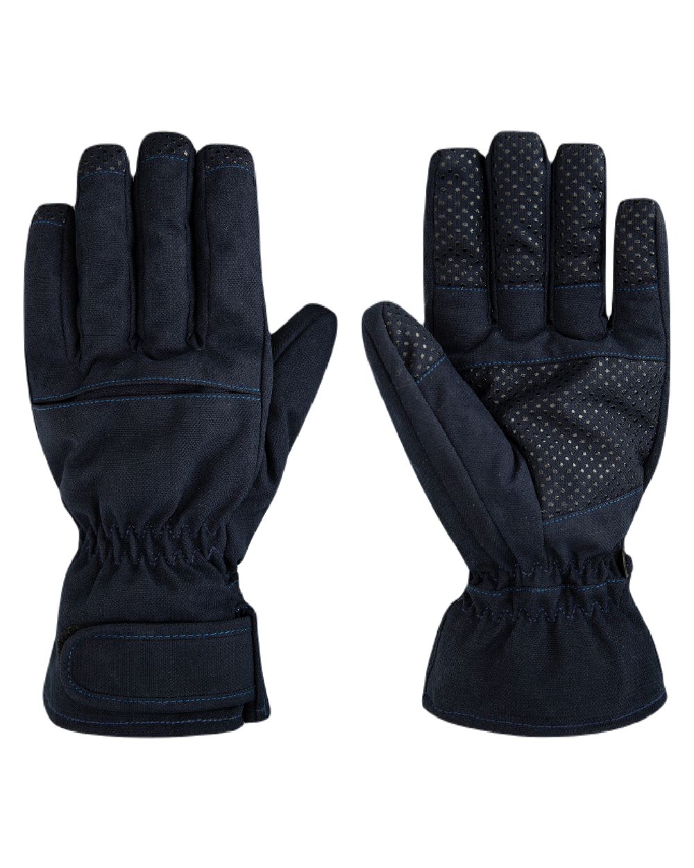 Navy coloured Hoggs of Fife Struther Waterproof Gloves on white background #colour_navy