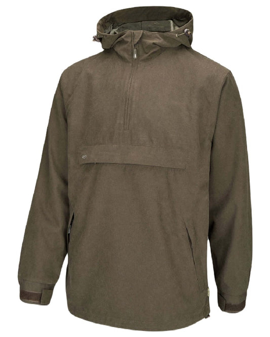 Dark Green coloured Hoggs of Fife Struther Waterproof Smock Jacket on white background #colour_dark-green