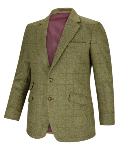 Olive Wine Coloured Hoggs of Fife Tummel Tweed Sports Jacket on white background #colour_olive-wine