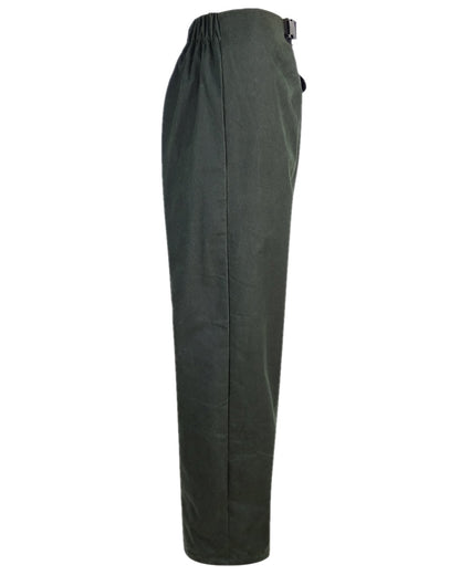 Olive Coloured Hoggs of Fife Waxed Treggings on white background #colour_olive