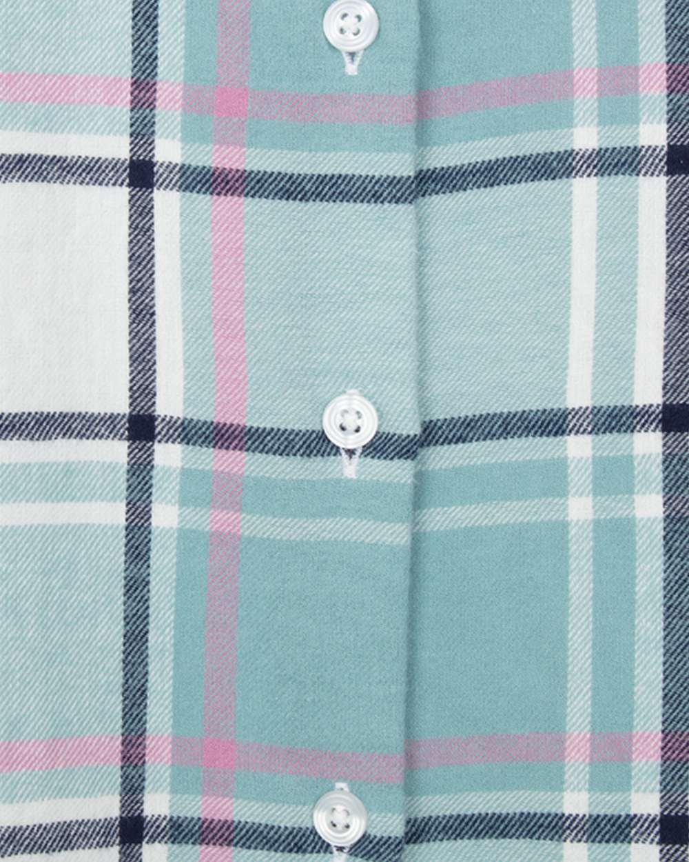 Duck Egg Coloured Hoggs of Fife Womens Caitlyn Oversized Flannel Shirt on white background #colour_duck-egg