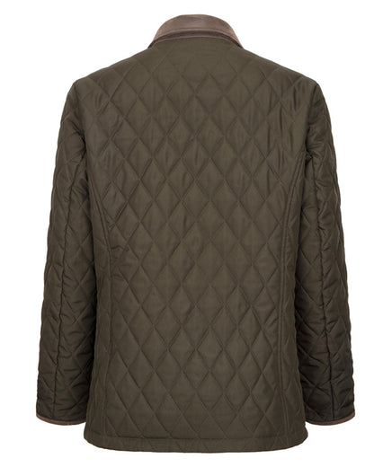 Forest Green Coloured Hoggs of Fife Womens Ladybank Quilted Jacket on white background #colour_forest-green