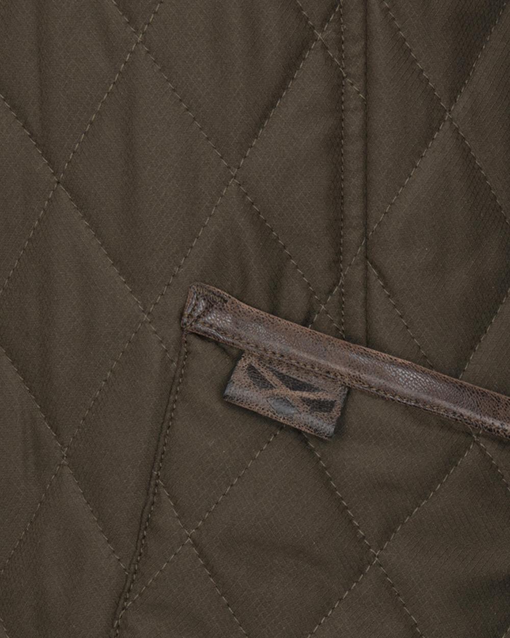 Forest Green Coloured Hoggs of Fife Womens Ladybank Quilted Jacket on white background #colour_forest-green