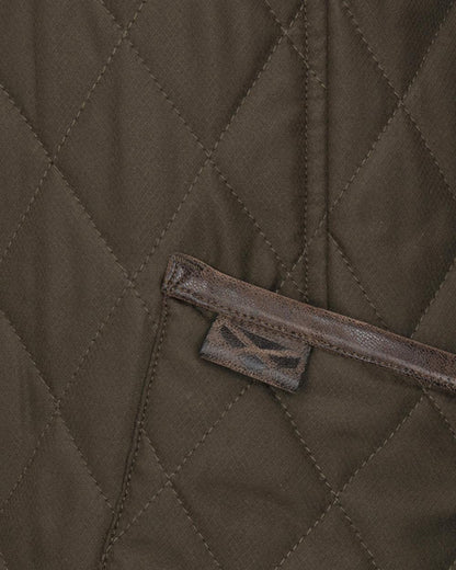 Forest Green Coloured Hoggs of Fife Womens Ladybank Quilted Jacket on white background #colour_forest-green