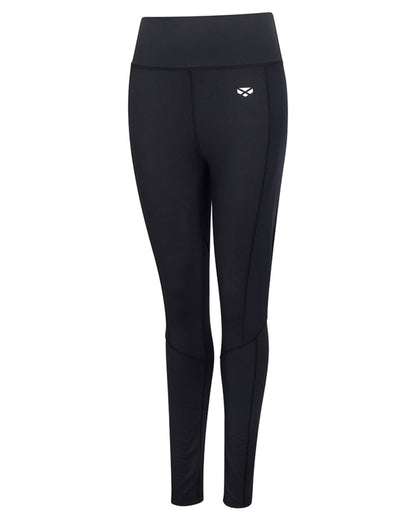 Black Coloured Hoggs of Fife Womens Skye Active Thermal Leggings on white background #colour_black