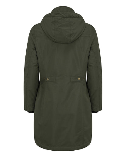Green coloured Hoggs of Fife Womens Walker Long Coat on white background #colour_green