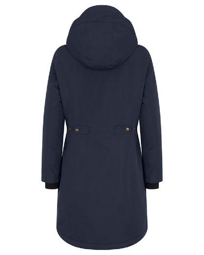 Navy coloured Hoggs of Fife Womens Walker Long Coat on white background #colour_navy