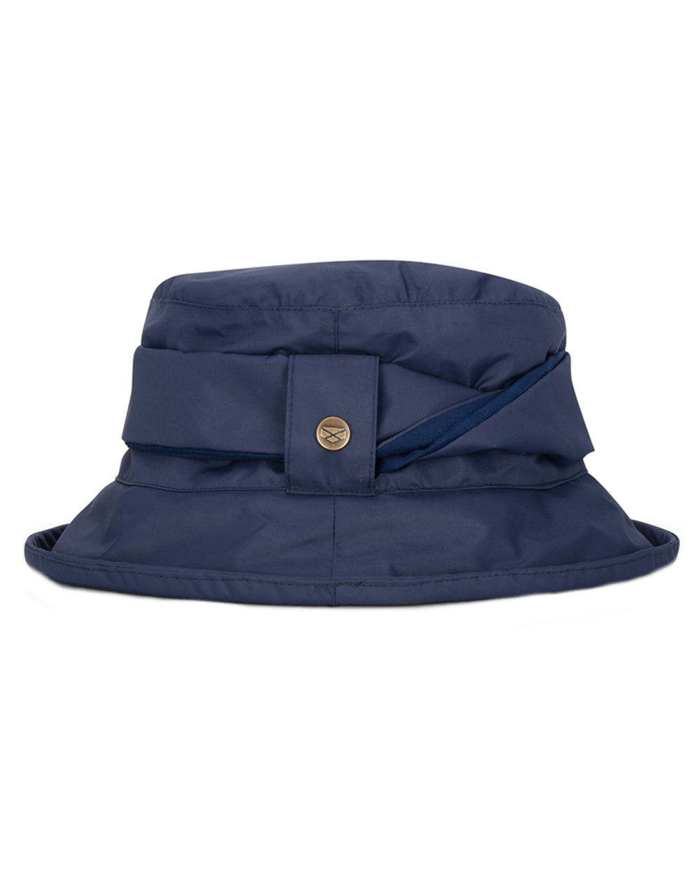 Ink Navy Coloured Hoggs of Fife Womens Walker Waterproof Twist Hat on white background #colour_ink-navy