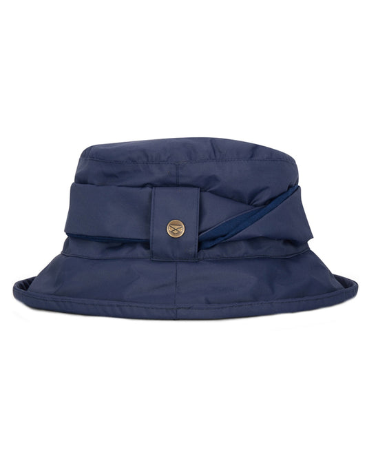 Ink Navy Coloured Hoggs of Fife Womens Walker Waterproof Twist Hat on white background #colour_ink-navy